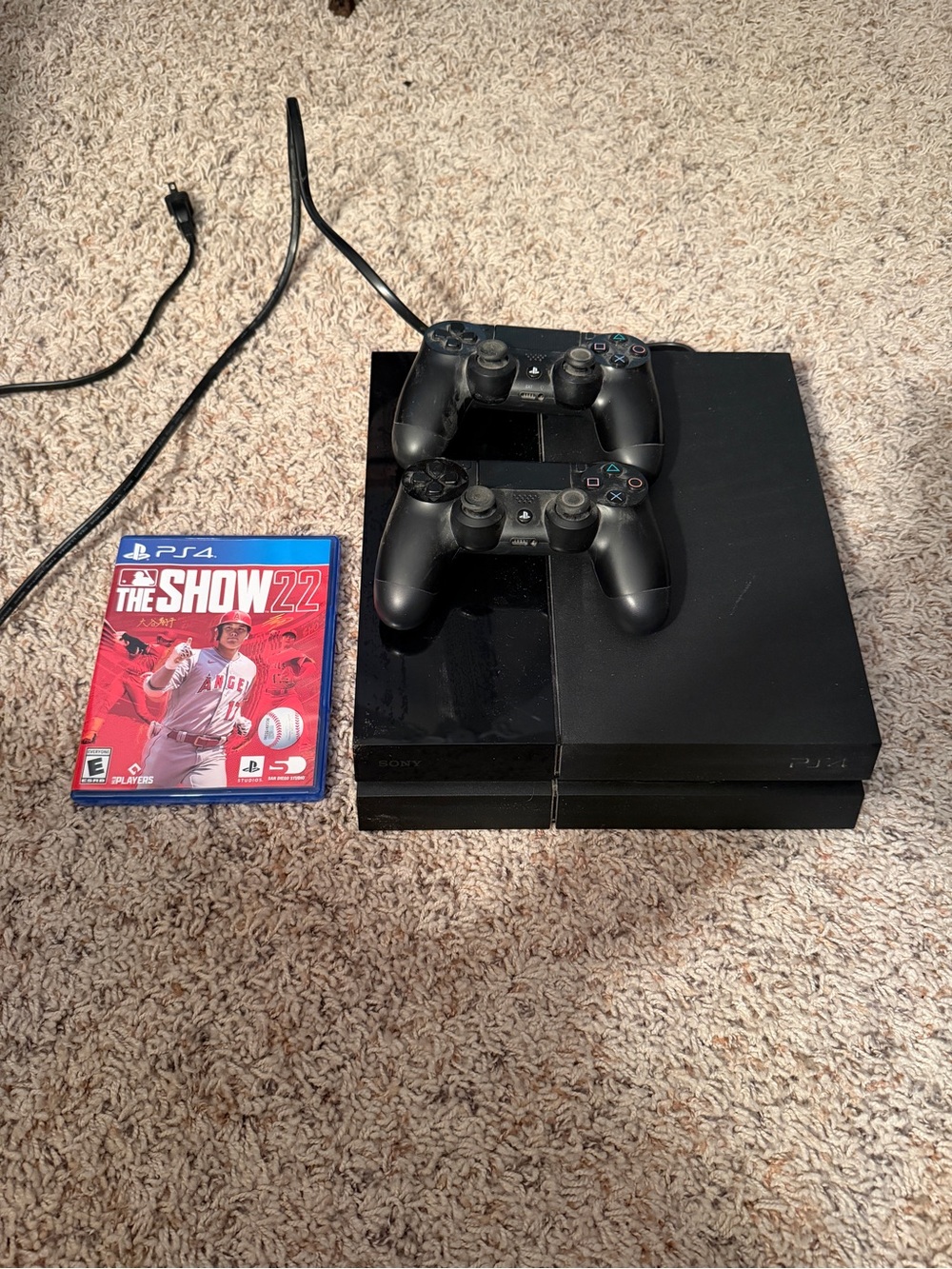 Sony PS4 Slim Console Bundle in Black with Dual Controllers and Game